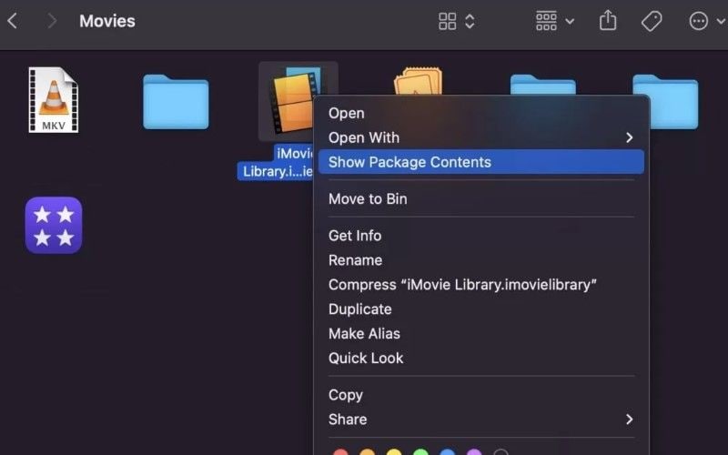 recover projects from the imovie library