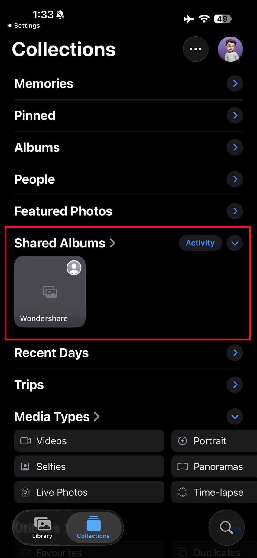 review shared photo library