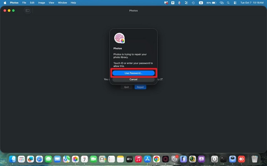 confirm repair photo library