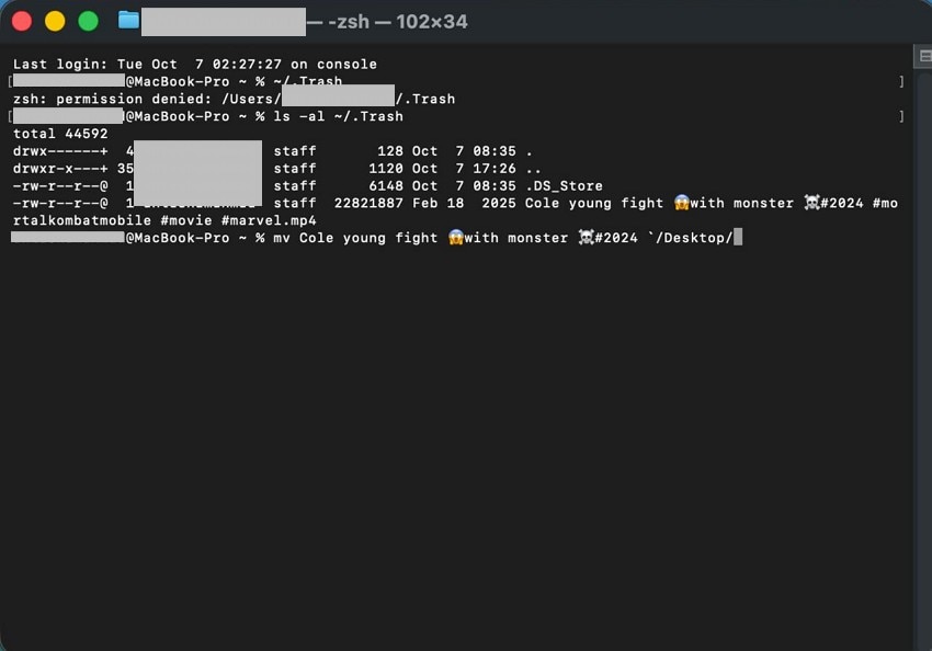 terminal commands to recover files