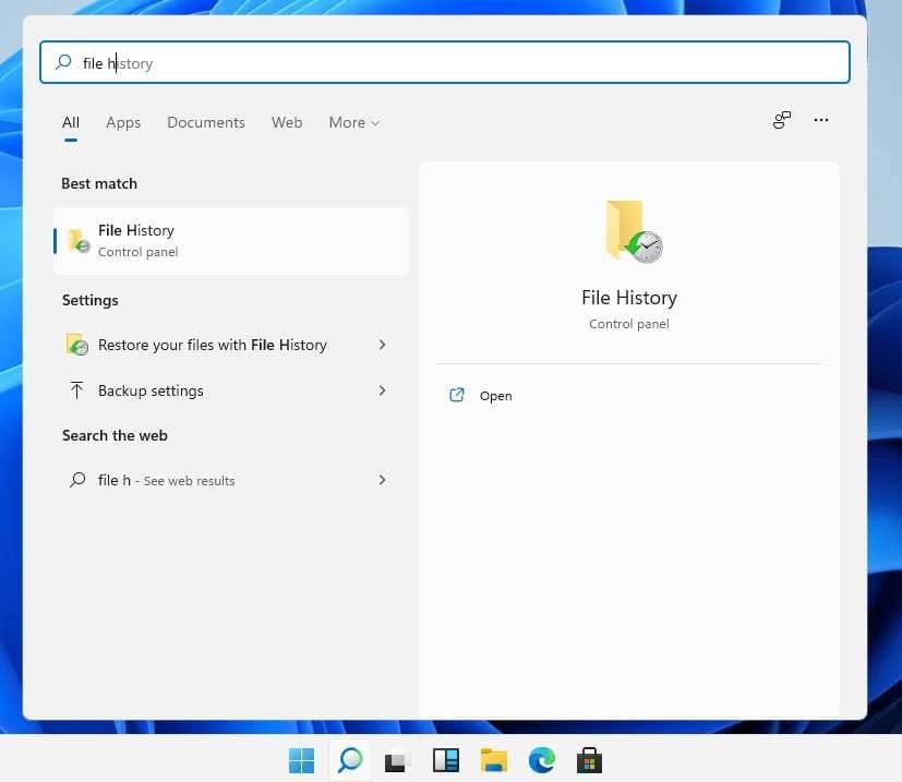 recover files with file history windows 11