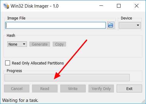 create disk image file sd card