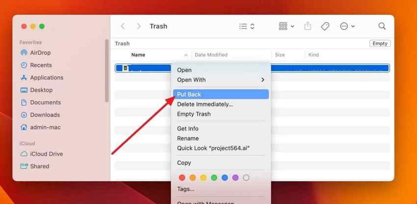 put back mac trash images