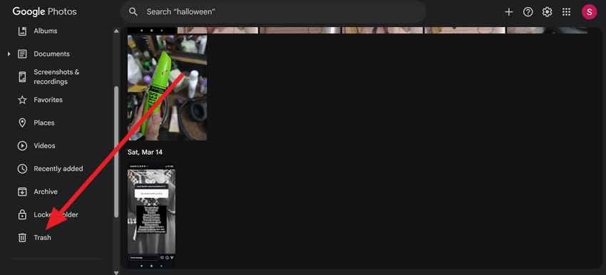 access trash folder 