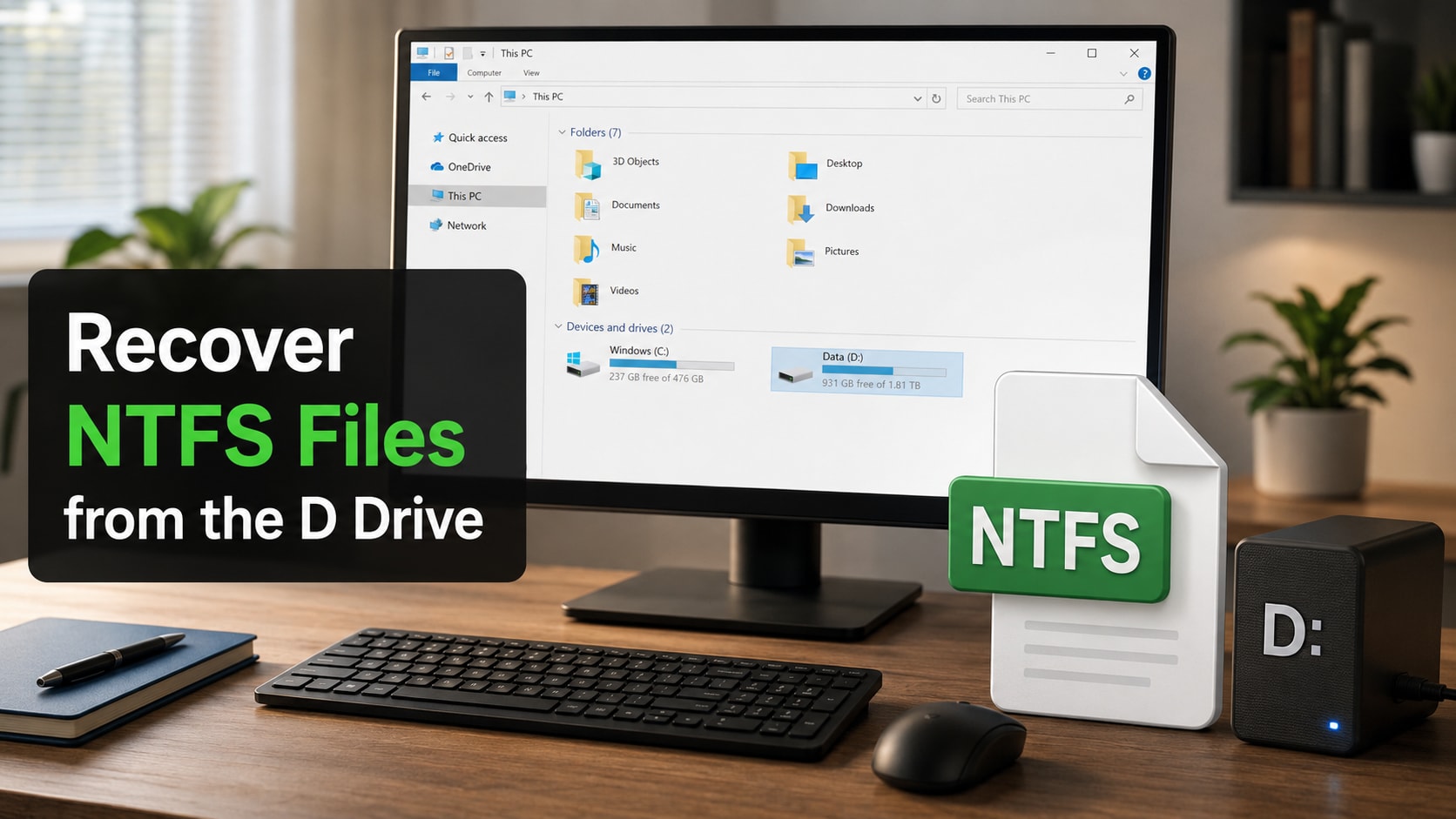 Recover NTFS Files from the D Drive Without Formatting