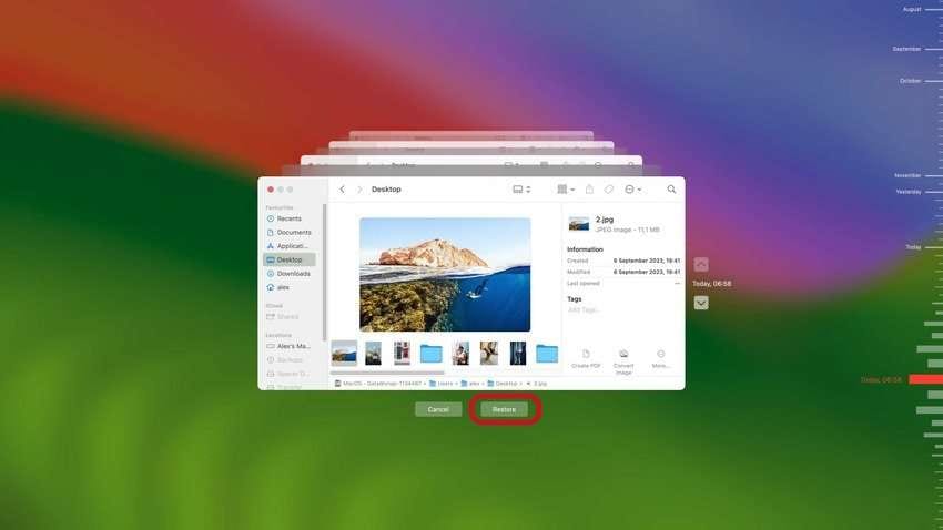 restore files from snapshots