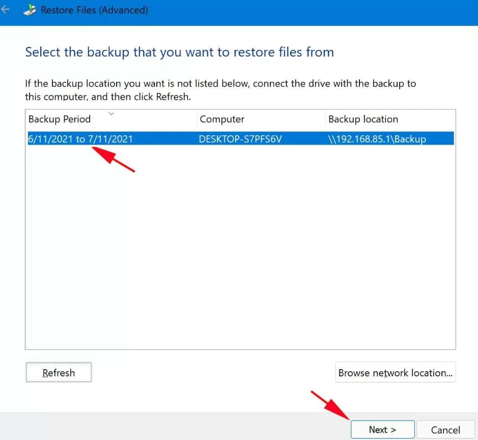 restauração de arquivos do Excel a partir de backups antigos 