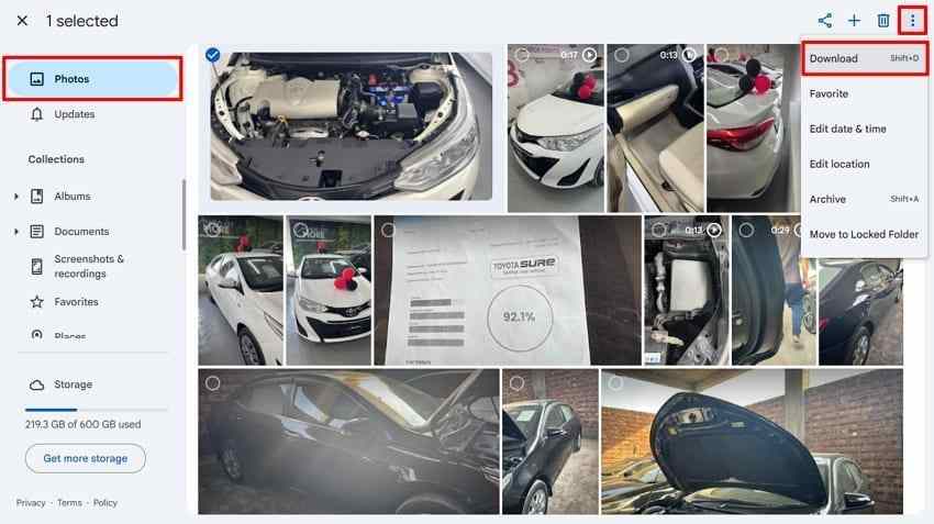 download google photos copy