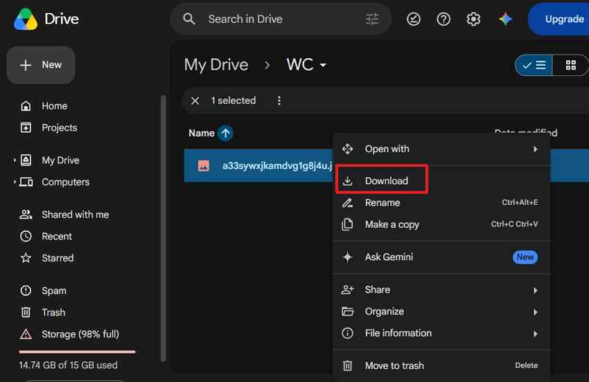download cloud backup photos