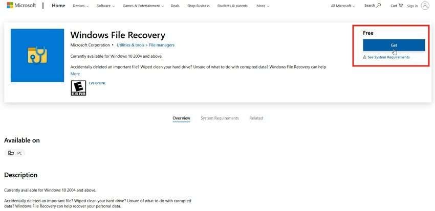 download windows file recovery