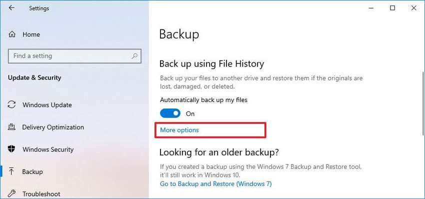 more backup options