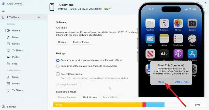 restore iphone backup on windows