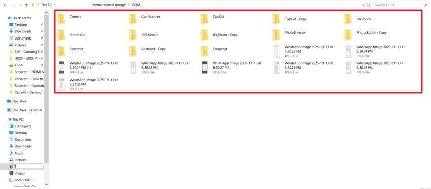 copy photos to android phone