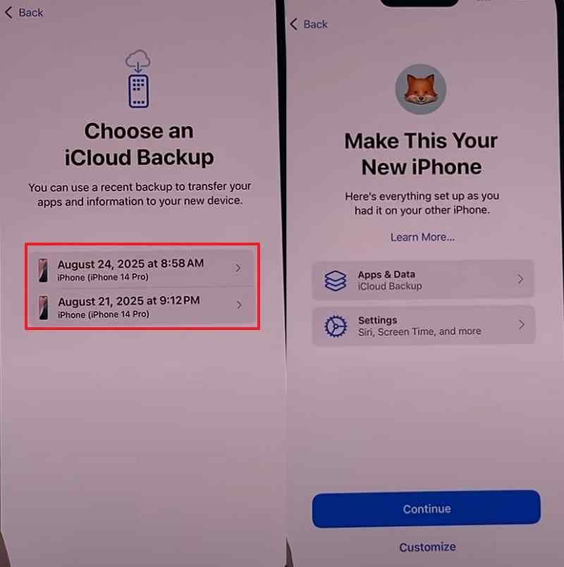 photos missing after icloud restore