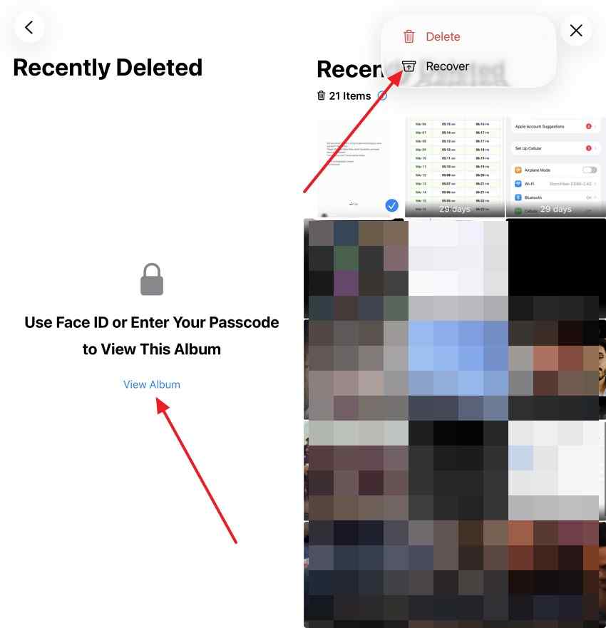 recover photos from recently deleted