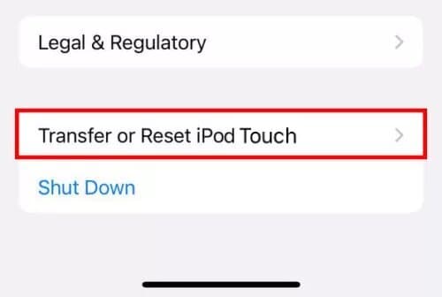 transfer or reset ipod touch