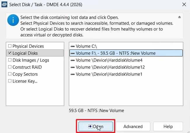 choose sd card to open