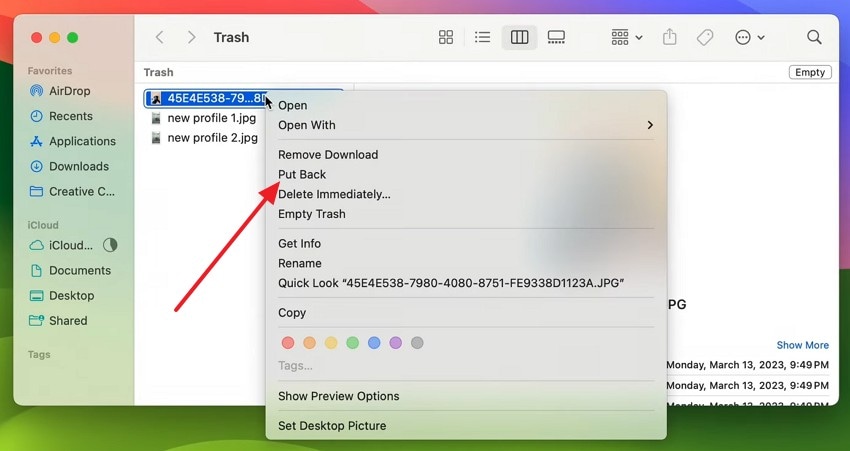 put back to recover quicktime recording