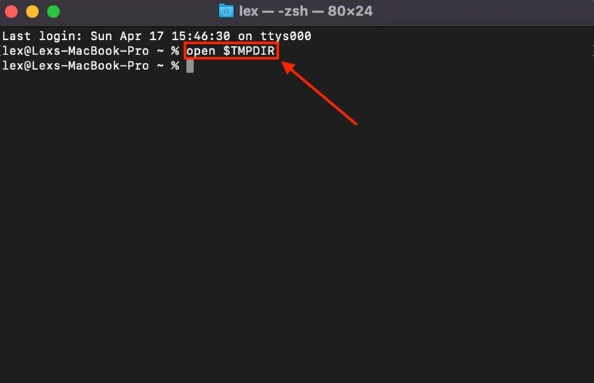 open terminal to recover quicktime recording
