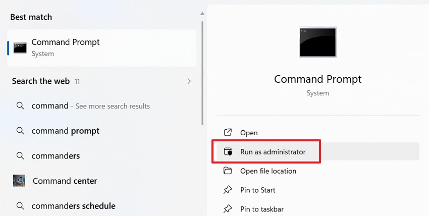 access the command prompt