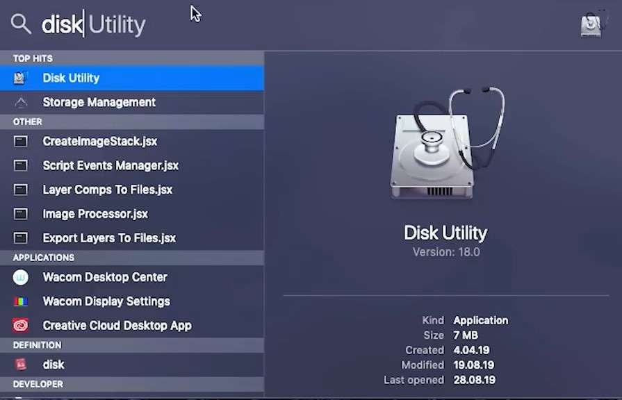 open disk utility 