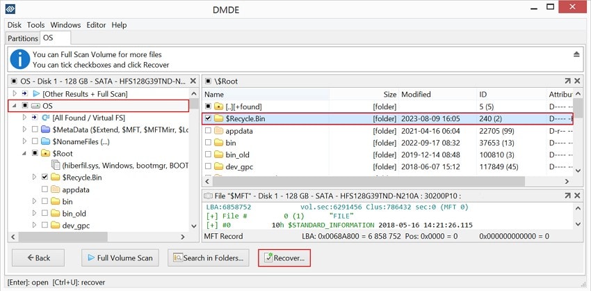 dmde retrieve missing torrent files