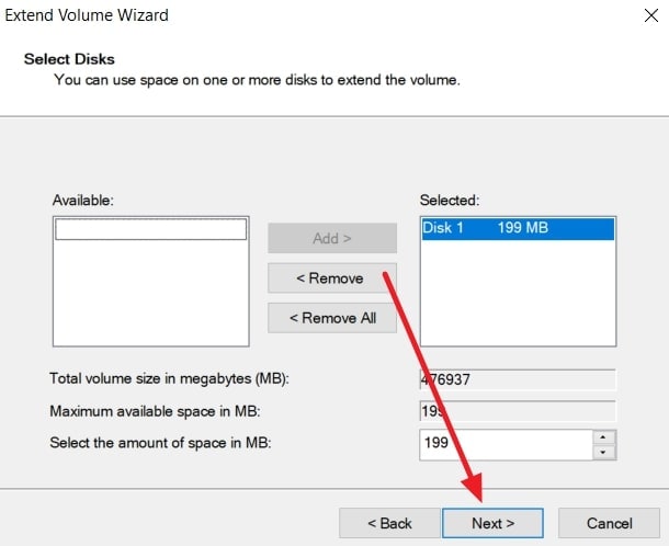 add space to existing partition