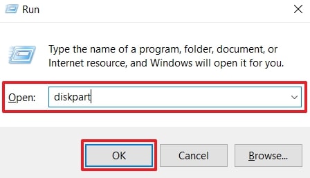 open diskpart windows