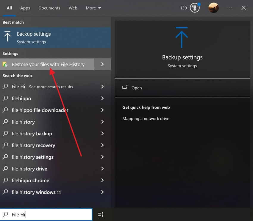 access file history windows
