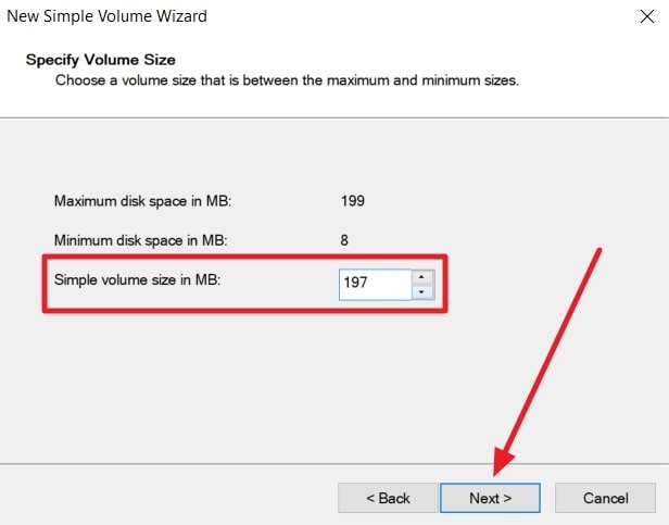define simple volume size