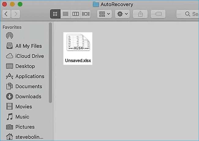 excel autorecovery folder on mac 