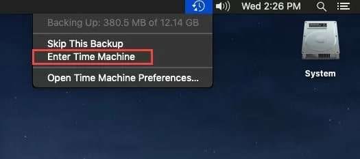 enter time machine mac 