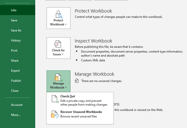 recover unsaved workbooks 2