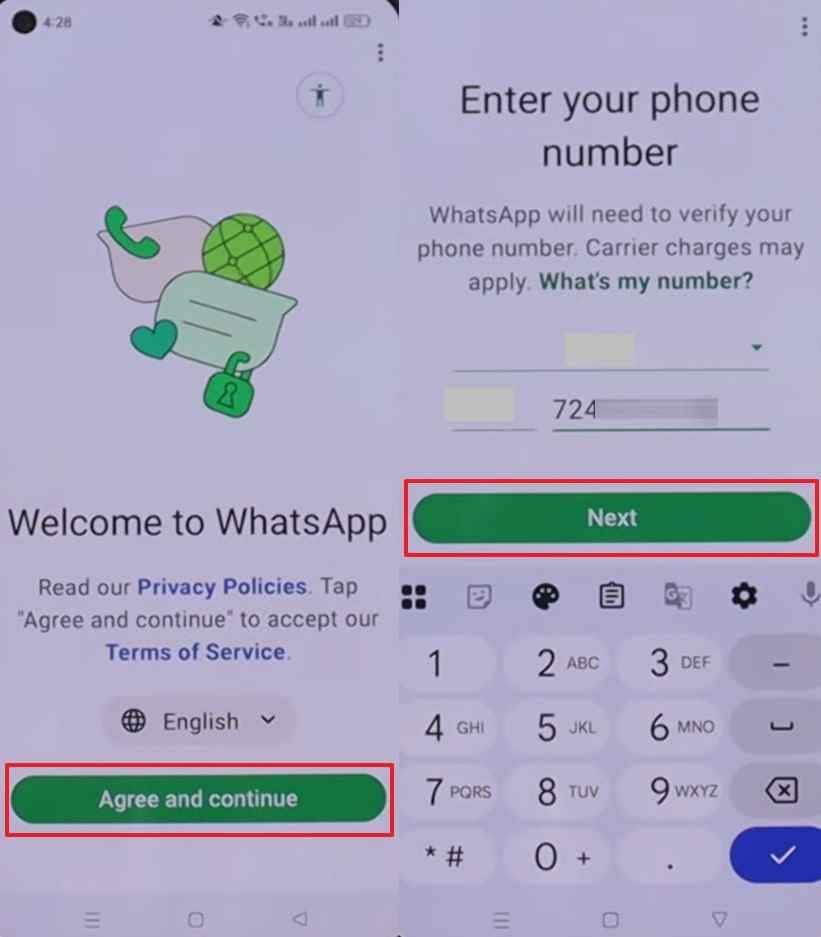 setup whatsapp app