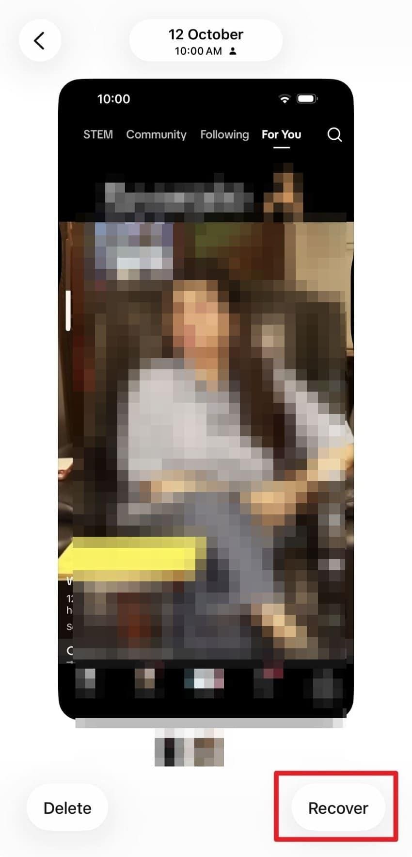 recovering a deleted photo in iphone photos