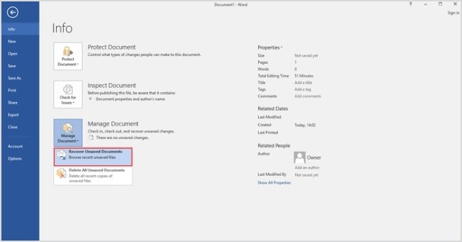 récupération de documents word non enregistrés à l'aide de l'enregistrement automatique 2