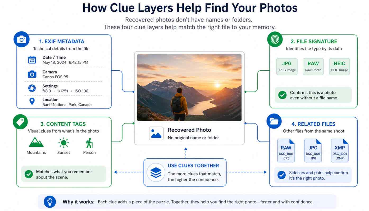 recovered photo clues date device content
