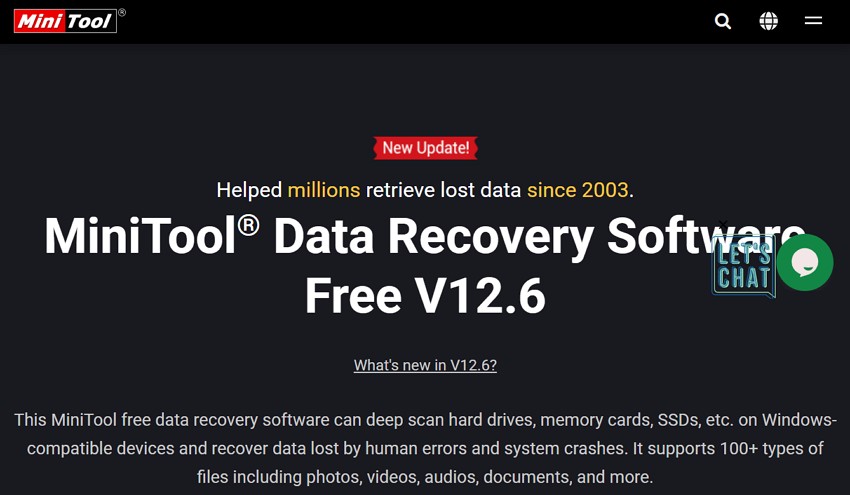 minitool data recovery software