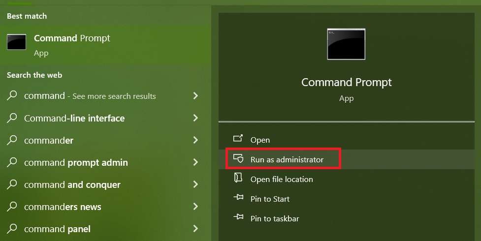 run command prompt as an administrator 