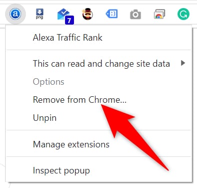 remove the browser extension