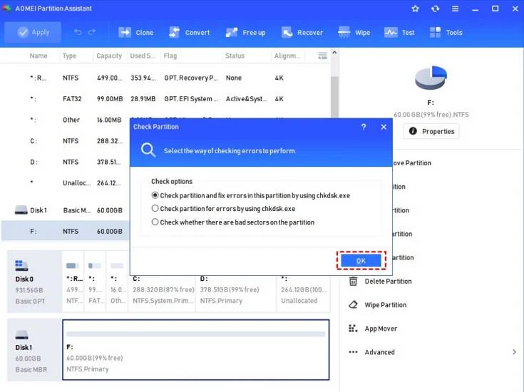 start repairing bad sectors on external hdd