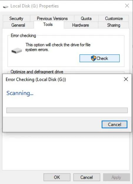 scan external hard drive bad sectors