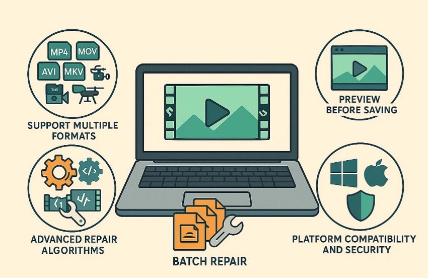 repair features of reliable video fixer