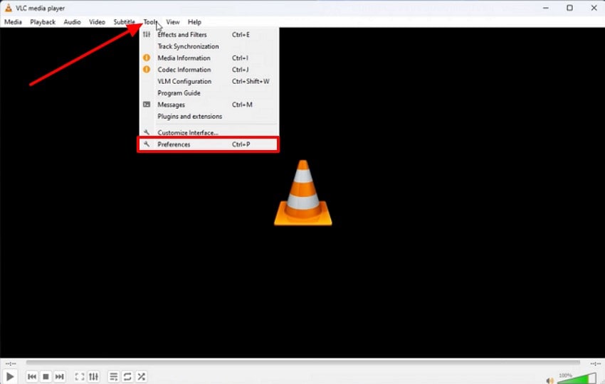 select preferences from tools option