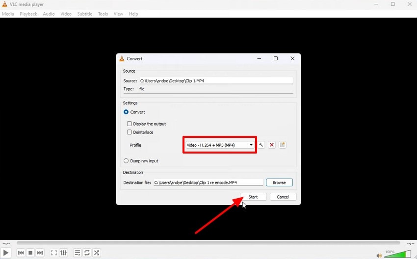 replace file extension and start