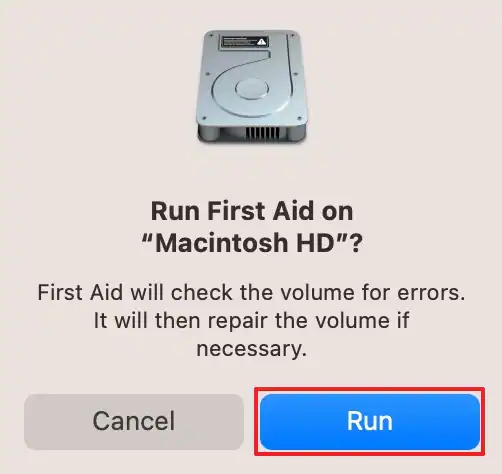 click run button after first aid