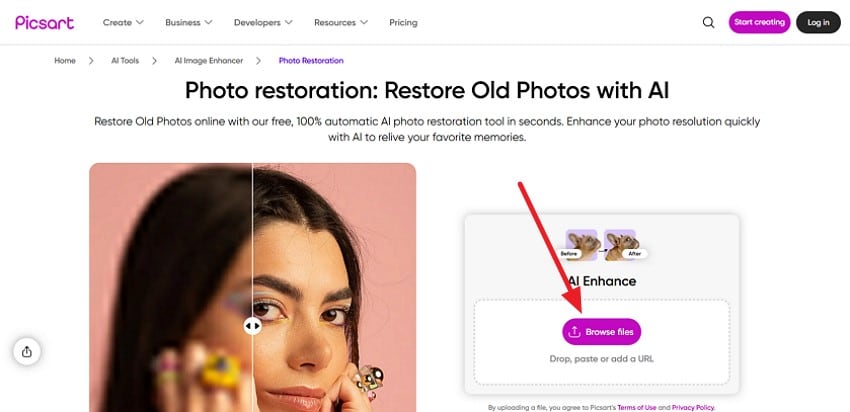 use picasrt and upload image