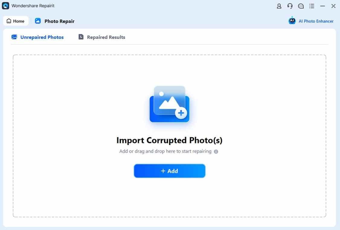 add corrupted sd card photo copies to repairit