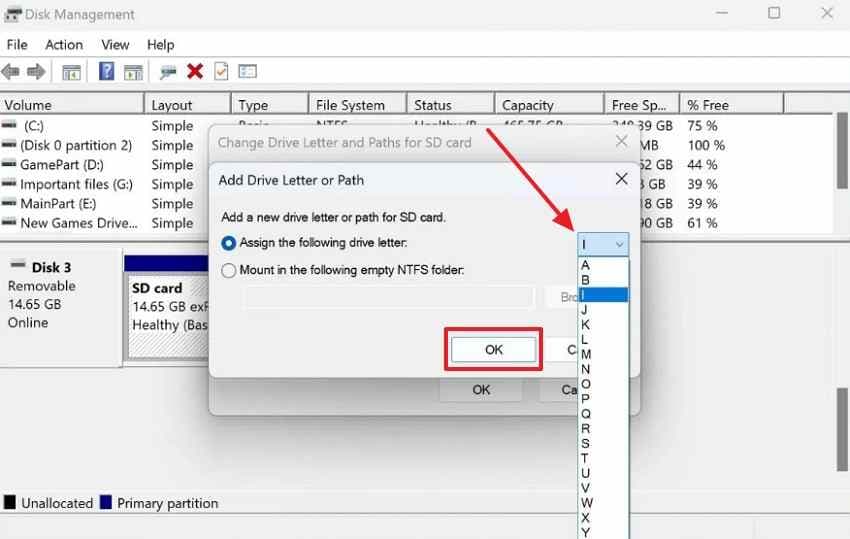assign new drive letter