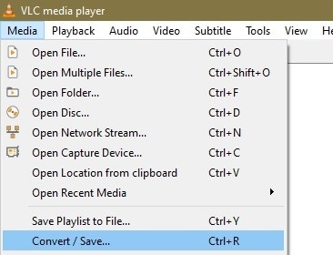 convert and save in vlc